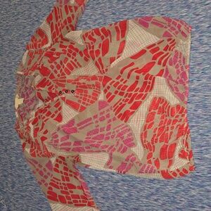 Banana Republic Women's 3/4 Sleeve Sheer Blouse Gray Multicolor Size M